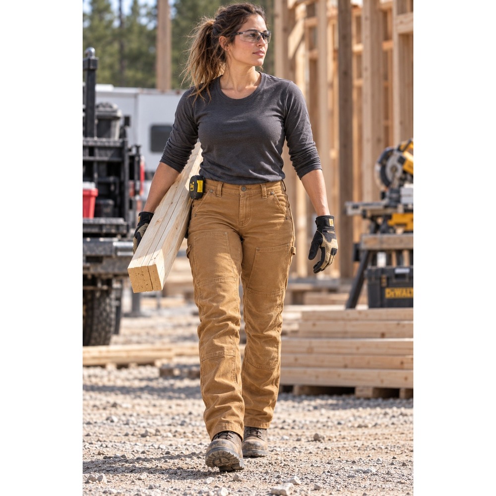 Carhartt Women's Rugged Flex Work Pants 6 Tall Brown Double Front NWT 104296